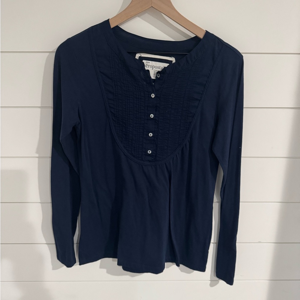 Aeropostale Women's Dark Blue Long Sleeve Top